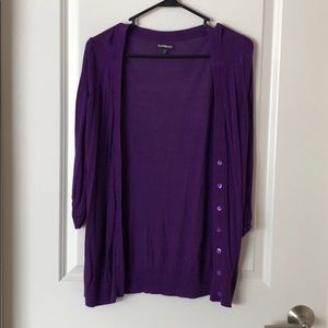 Express thin quarter sleeve cardigan
